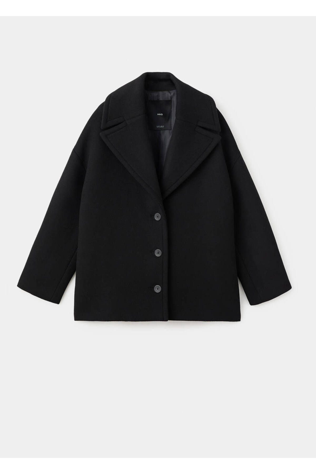 MANGO Woman Oversize yün kısa palto görsel 3
