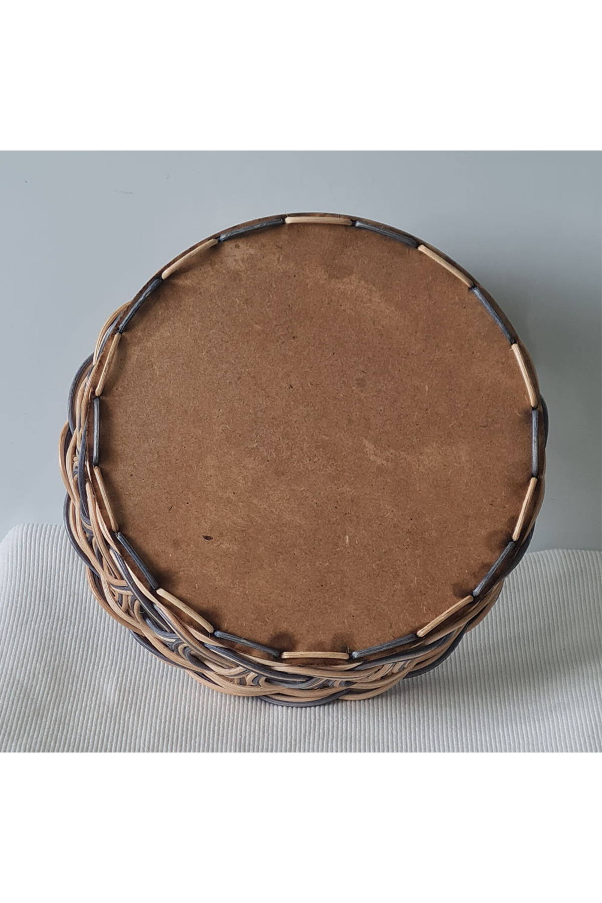 20 cm Yuvarlak Bambu Çok Amaçlı Sepet – El Örgüsü Dekoratif Organizer