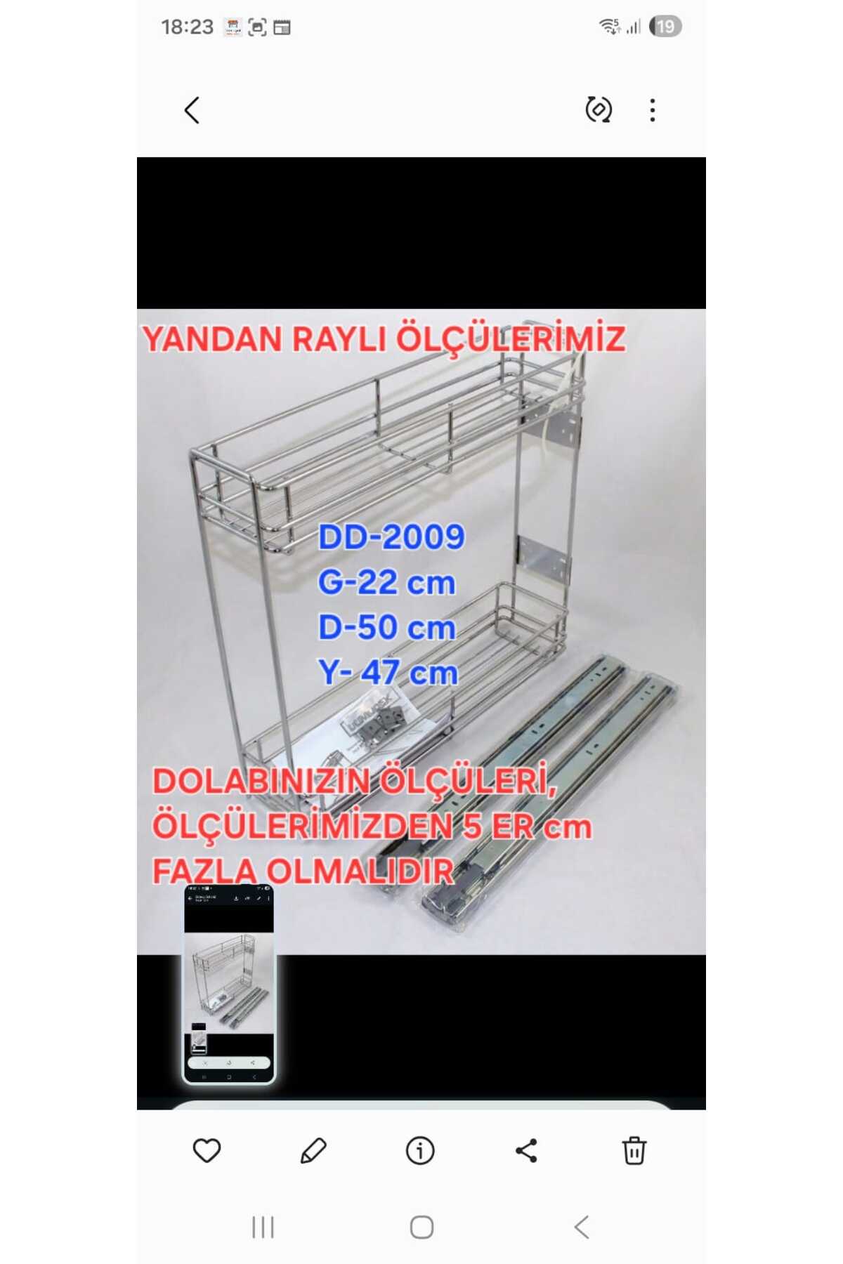 Azra Mutfak Teleskopik Yandan Raylı, Şişelik-deterjanlık, Metal