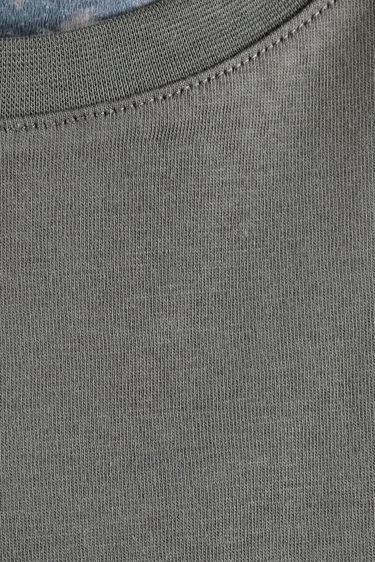 ModeXL Mode XL Büyük Beden Unisex Tshirt Bisiklet Yaka Basic 20031 Haki görsel 4