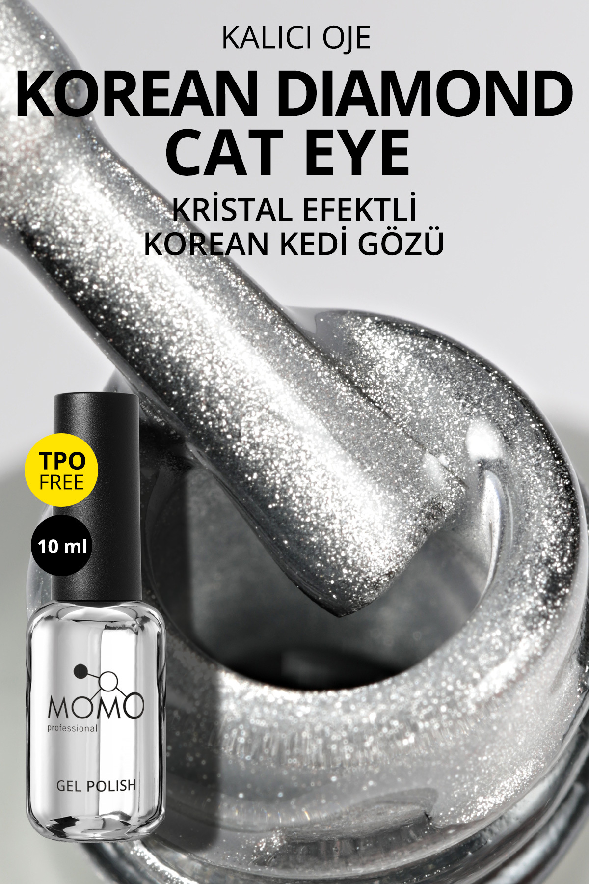MOMO professional Korean Diamond Cat Eye Gel Polish, Kristal