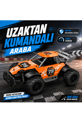 dude Metal Kasa 1:22 Ölçek Uzaktan Kumandalı Yarış Arabası – 2.4 GHz Uzun Men...
