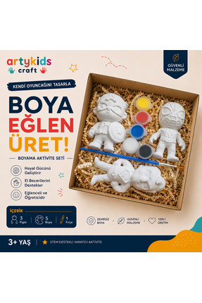 ArtyKids Craft Taş Tozu Boyama Kiti // Süper Kahraman Set 1 // Aile - Çocuk A...