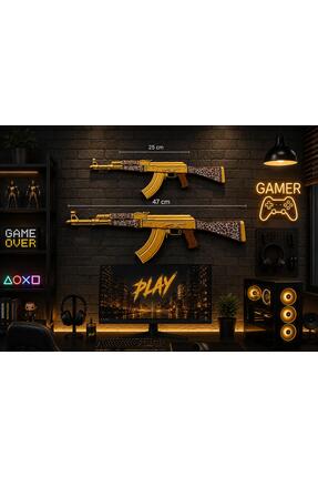 Erz3Design Dekoratif 2D Ak-57 Golden Arabesque | 25 & 50 cm | Oyuncu Odası & ...