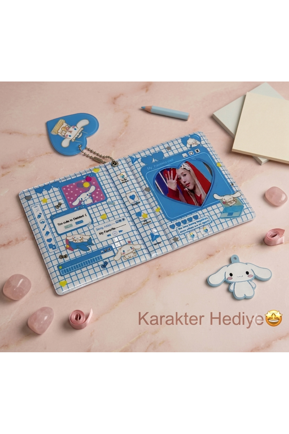 Genel Markalar Binder Kpop Fotokart Mini Albüm 2 Fotokart ve Charm