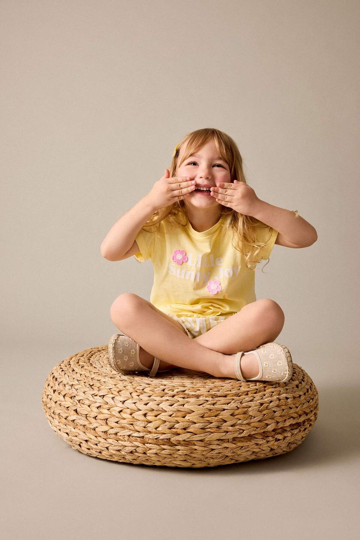 Defacto 100% Cotton Floral Combed Cotton Short Sleeve T-Shirt Baby Girl H6662A526Sm
