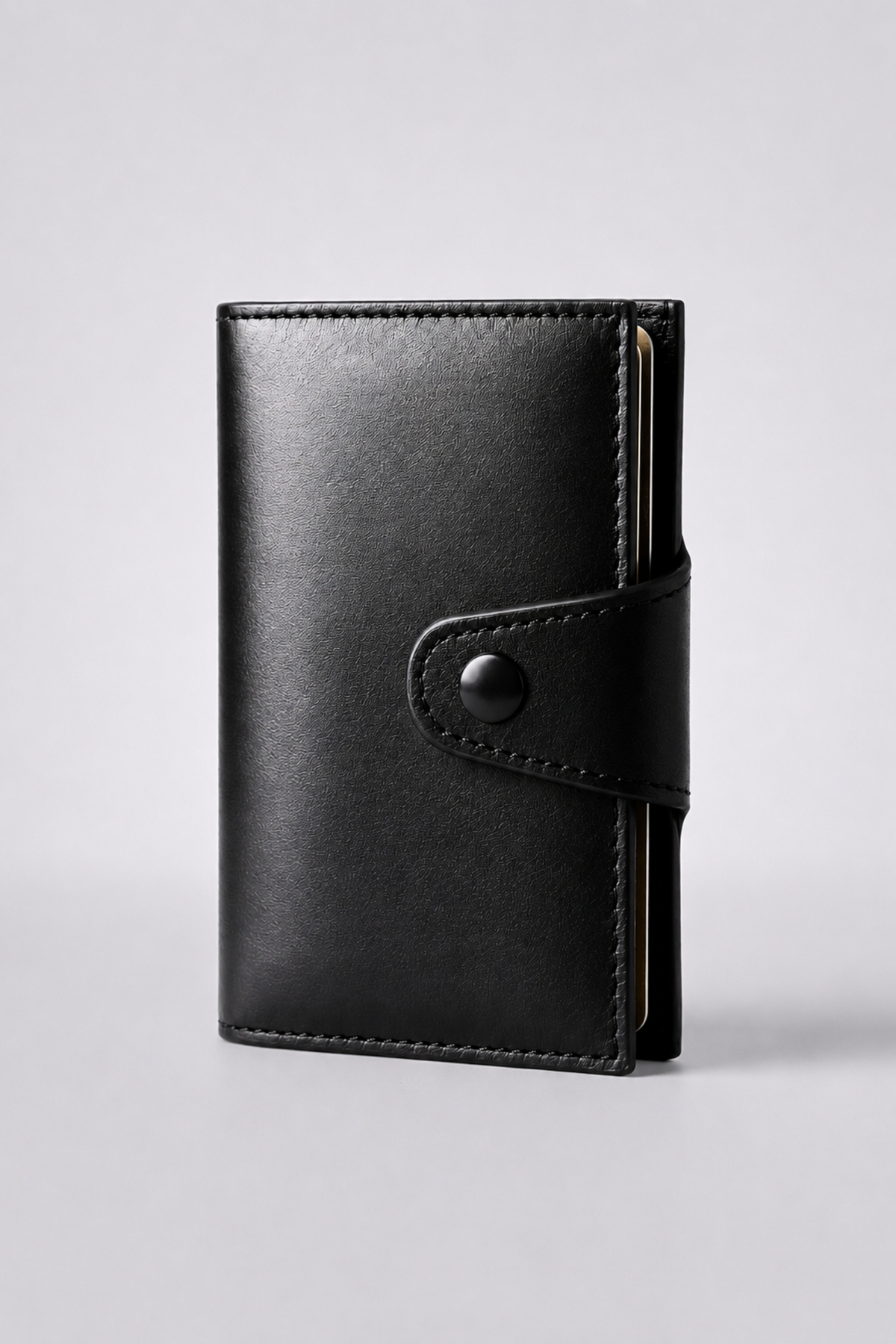 VANİLLA COLLECTİON İsim Baskılı Hakiki Deri Çıtçıtlı Akordiyon Kartlık & Cüzdan & Portföy Siyah görsel 5