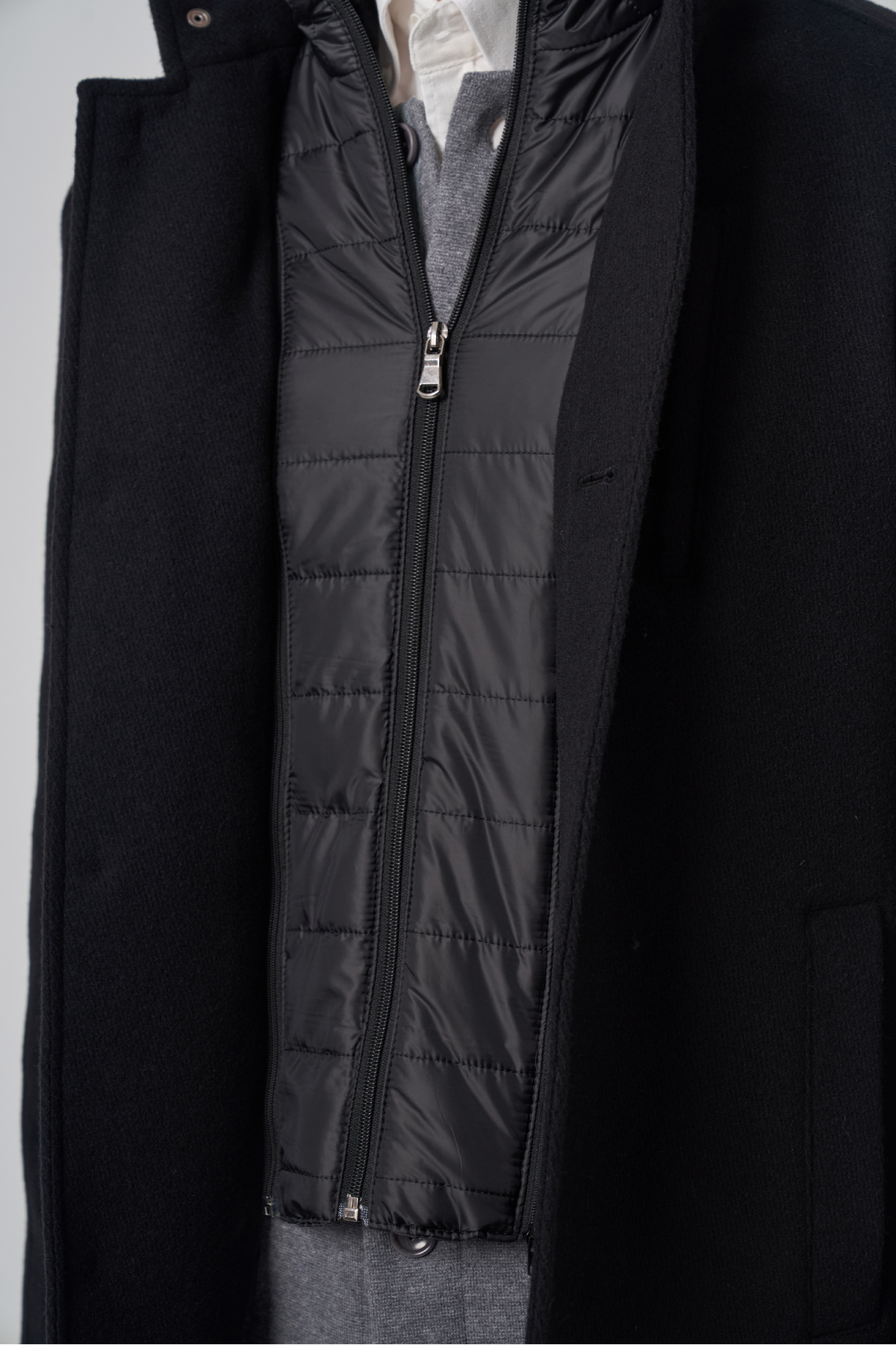 Erkek Siyah Yünlü Dynamic Fit Kambet Çıkma Mostra Kaban — مشکی 26KS016001 — تصویر 4 از 5