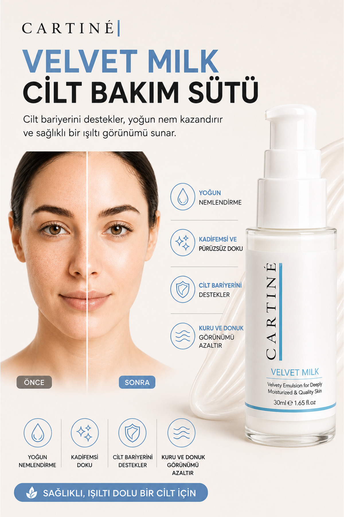 CARTİNE Velvet Milk Bariyer Onarıcı Nemlendirici Yoğun Bakım Sütü — TYCB653F4725E40C145CDB900