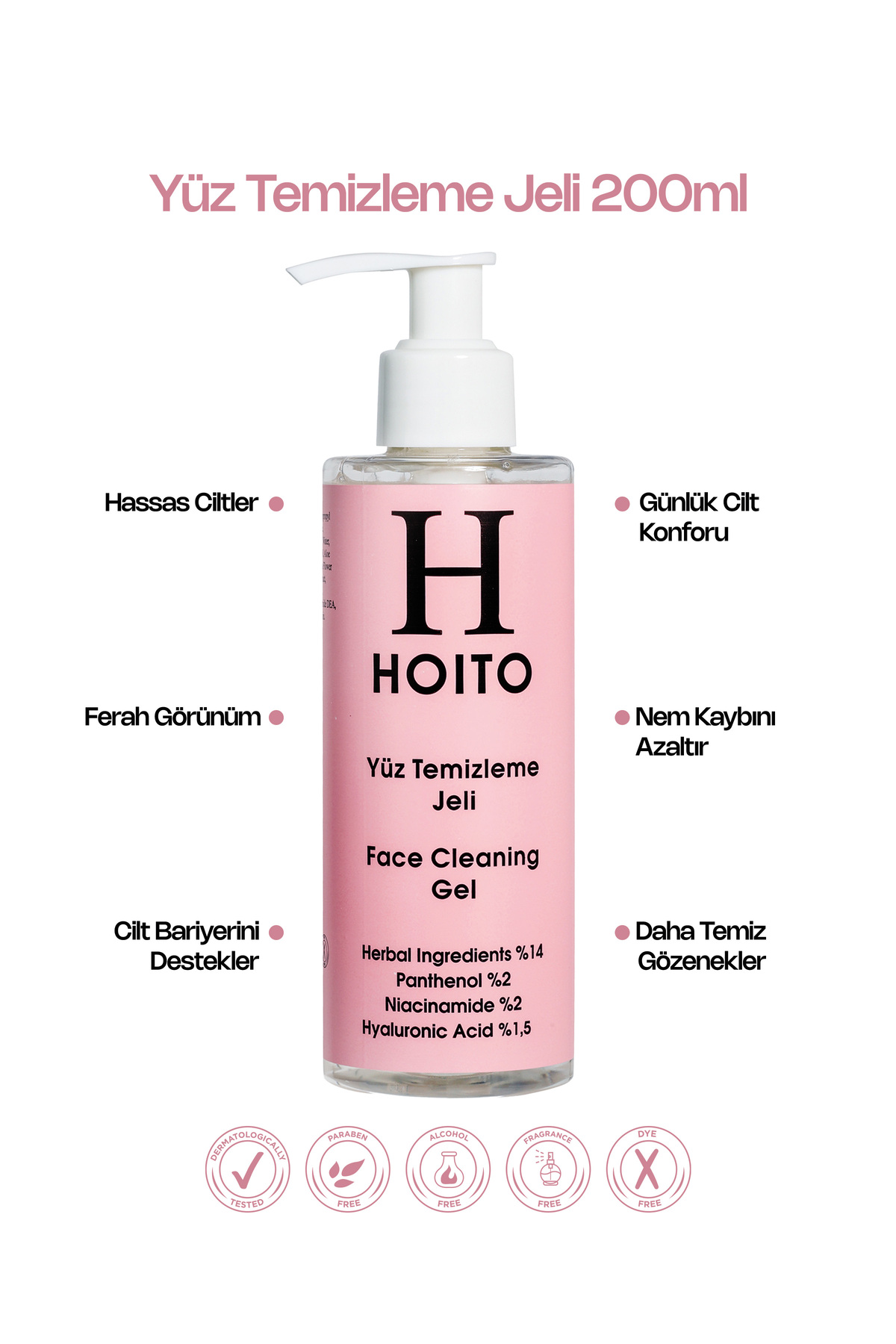 Yüz Temizleme Jeli 200ml-herbal Ingredients%14 Panthenol %2 Niacinamide%2 Hyaluronic Acid%1,5 — H10006 — تصویر 2 از 8
