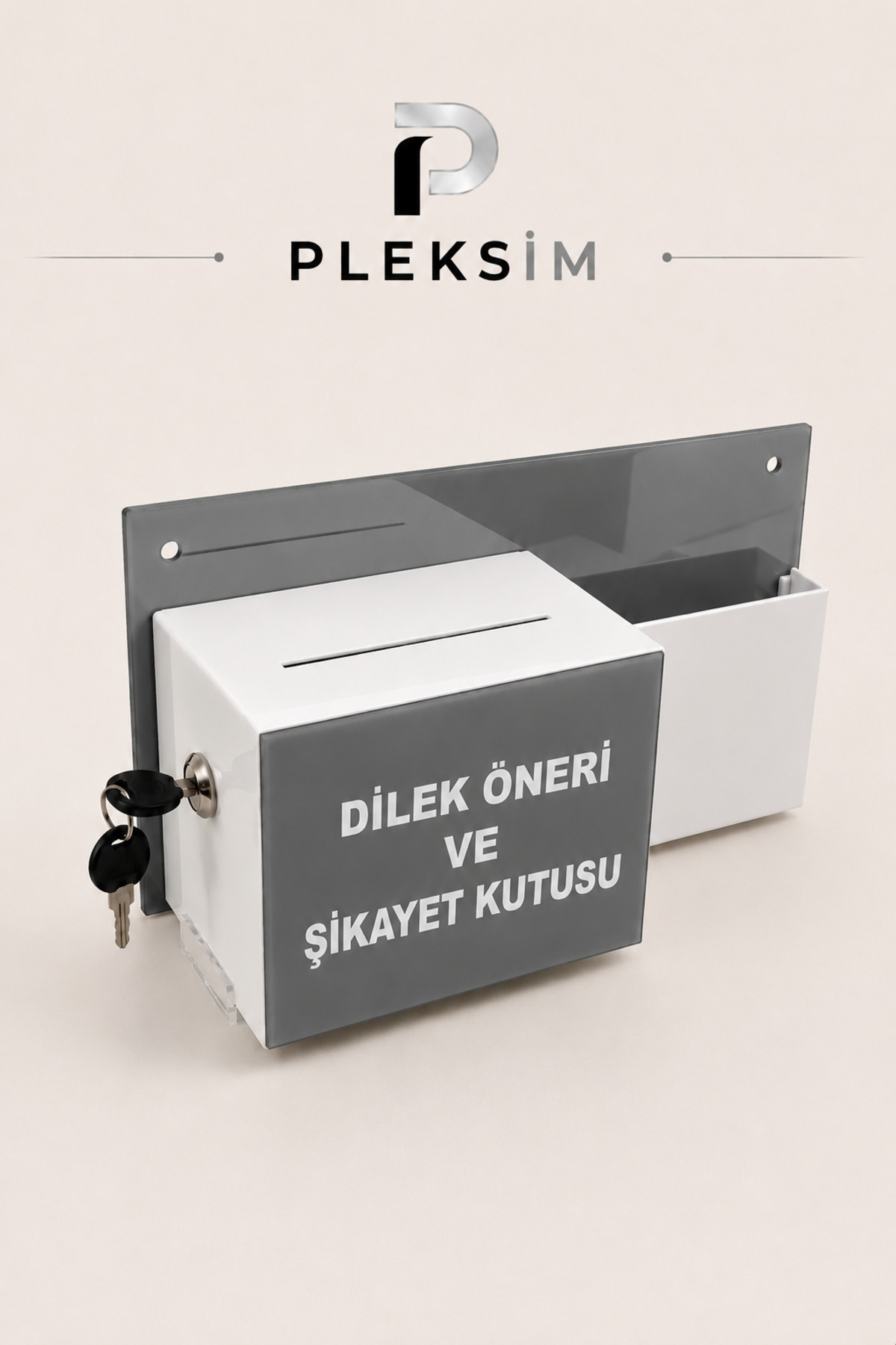 ulusoypleksi Kilitli Dilek ve Öneri Kutusu Pleksi Duvar Tipi