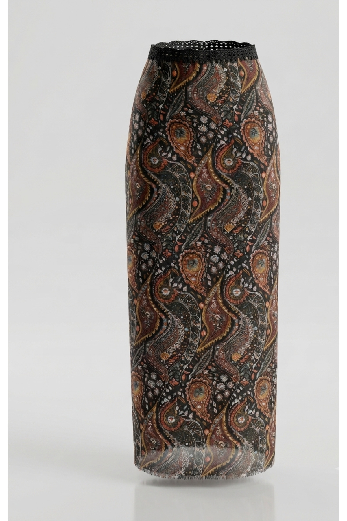 "Divine Serpent" Black Pareo with Braided Belt · View 5