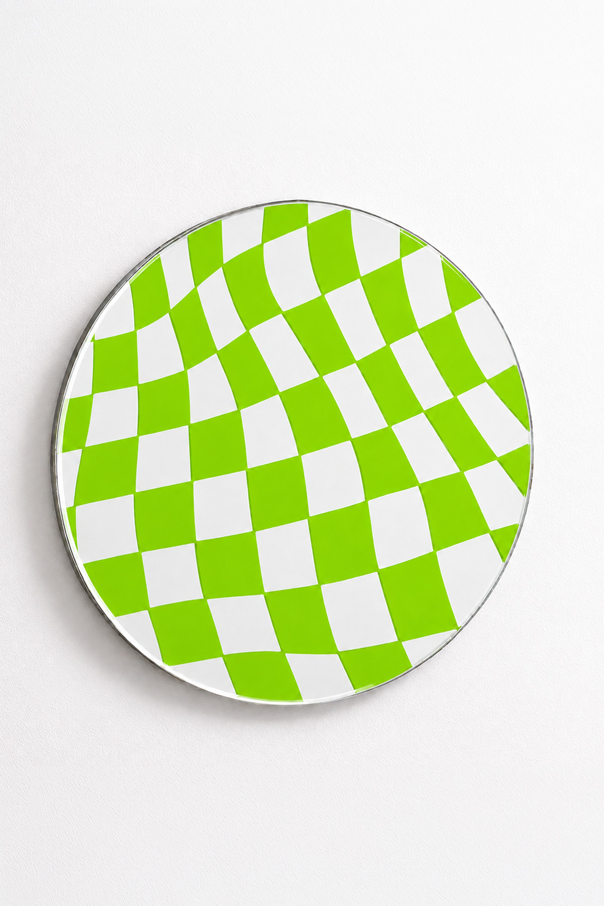 Echo Deco Square Printed Round Decorative Mirror Green Color 15*15