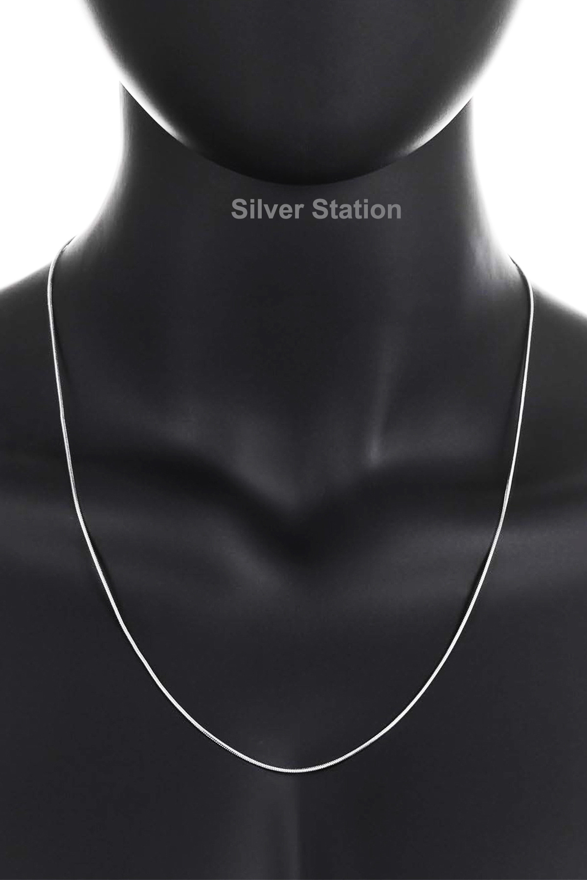 Silver Station İtalyan 925 Ayar Gümüş Yuvarlak Yılan Zincir Kolye 40-45-50-55-60-75 cm görsel 3