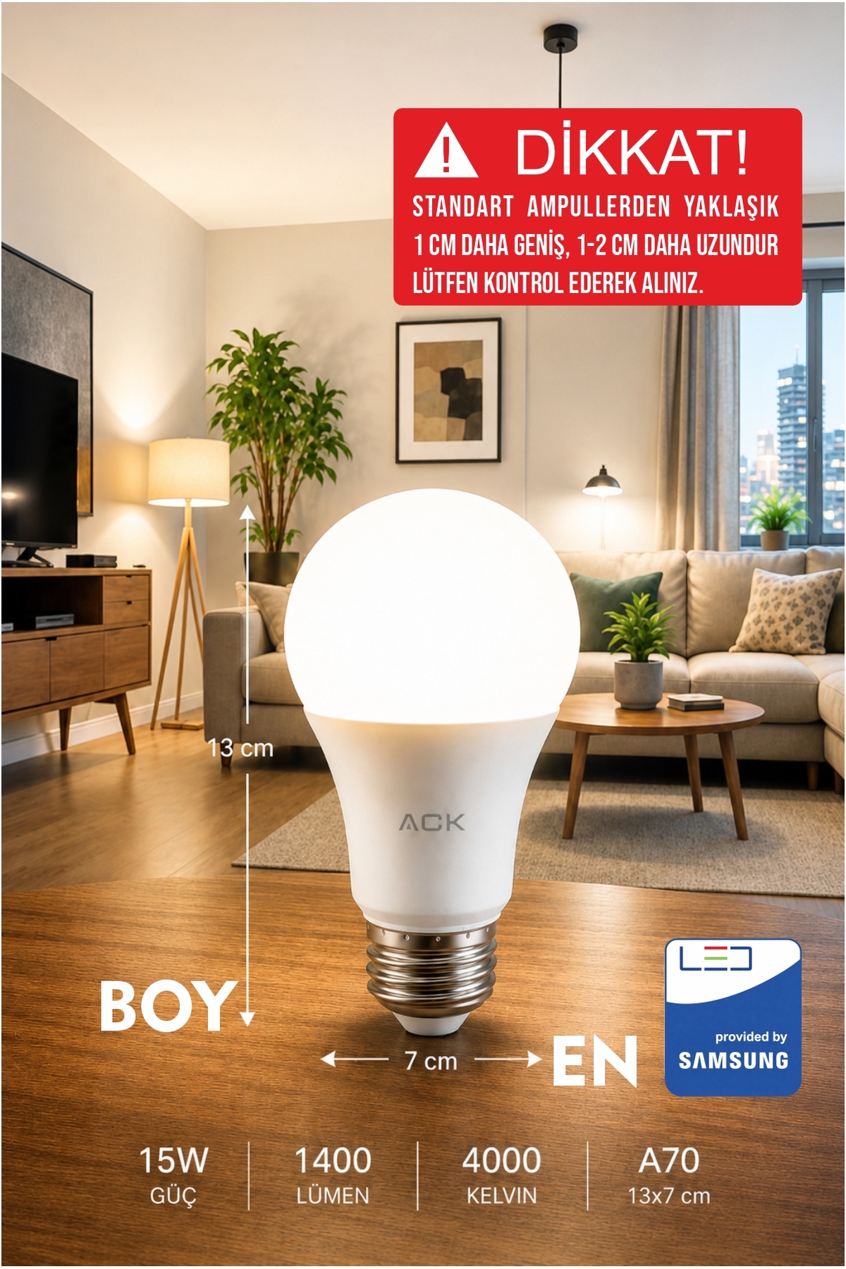 15W LED Bulb E27 4000 Kelvin Natural Daylight Powerful Lighting