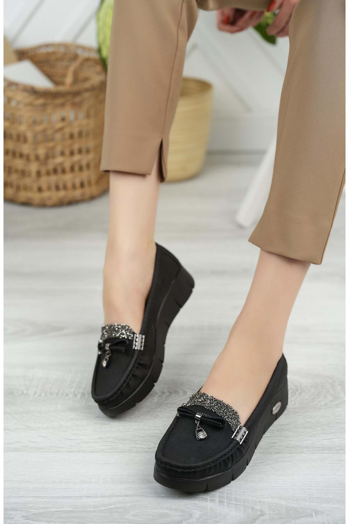Nesil Shoes Nstar 400 Siyah Kot Anatomik Günlük Kadın Ayakkabı görsel 3