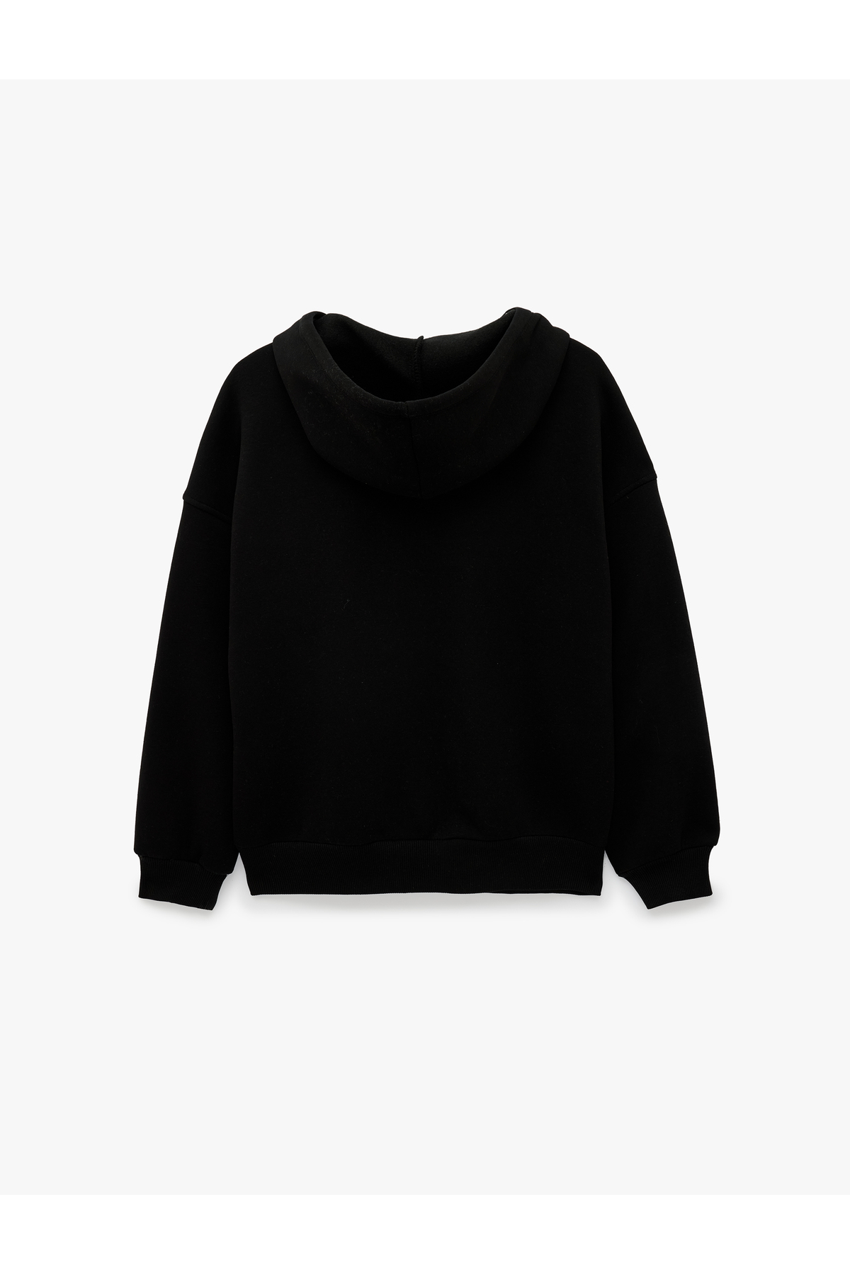 Koton Üç İplik Şardonlu Uzun Kollu Kapüşonlu Baskılı Fermuarlı Oversize Sweatshirt görsel 7