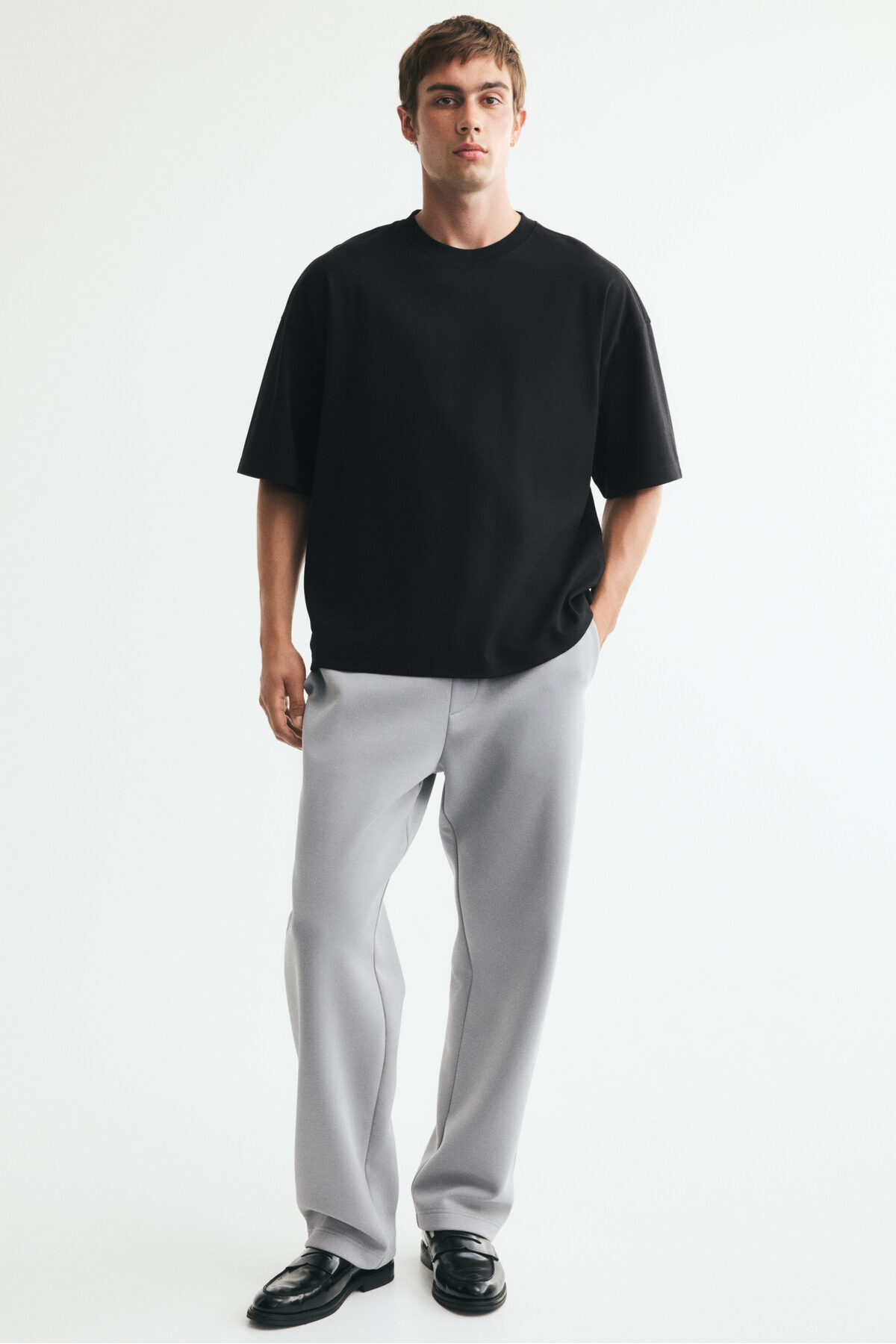 H&M İnterlok Tişört Oversized Fit görsel 2