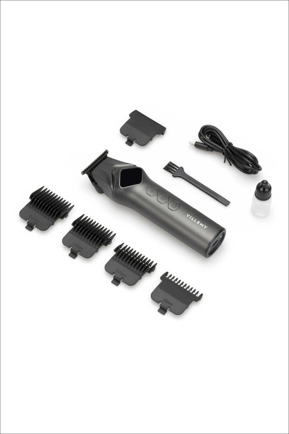 VME-S710 Profesyonel Saç Kesme, Sakal ve Ense Tıraş Makinesi Sıfıra En Yakın Kesim 0.1 mm T-Cut LED — خاکستری — تصویر 6 از 8