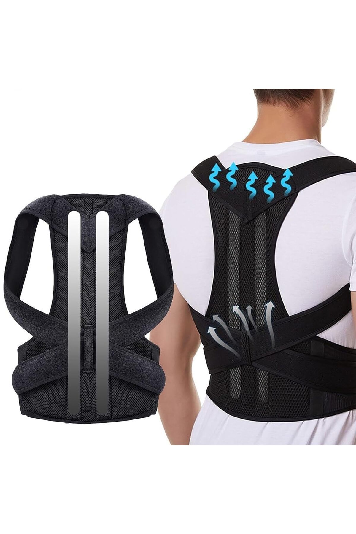 کرست پوسچر ایستاده تصحیح کننده وضعیت بدن ضد قوز زیر سیم زیر سیم قابل تنظیم پزشکی کرست یونیسکس پزشکی 6