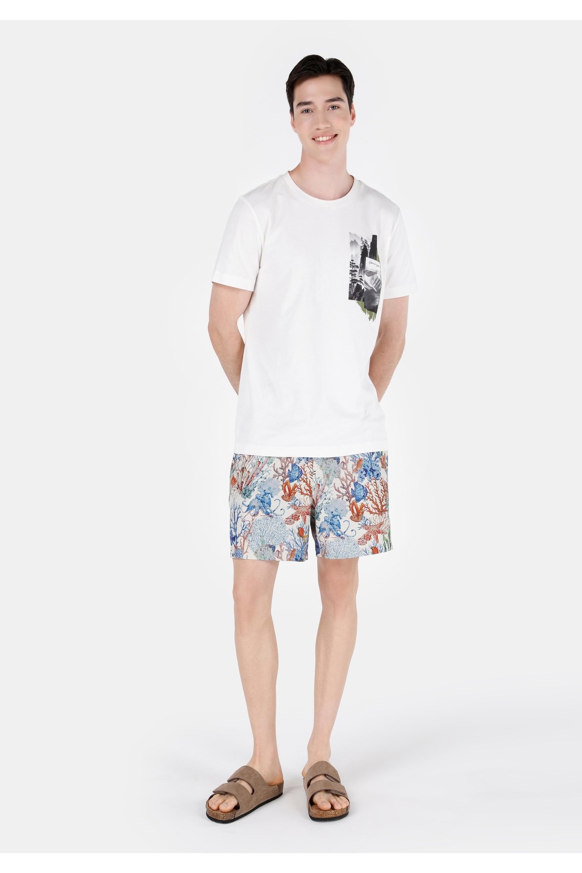 Colin’s Regular Fit Men's Beige Swim Shorts