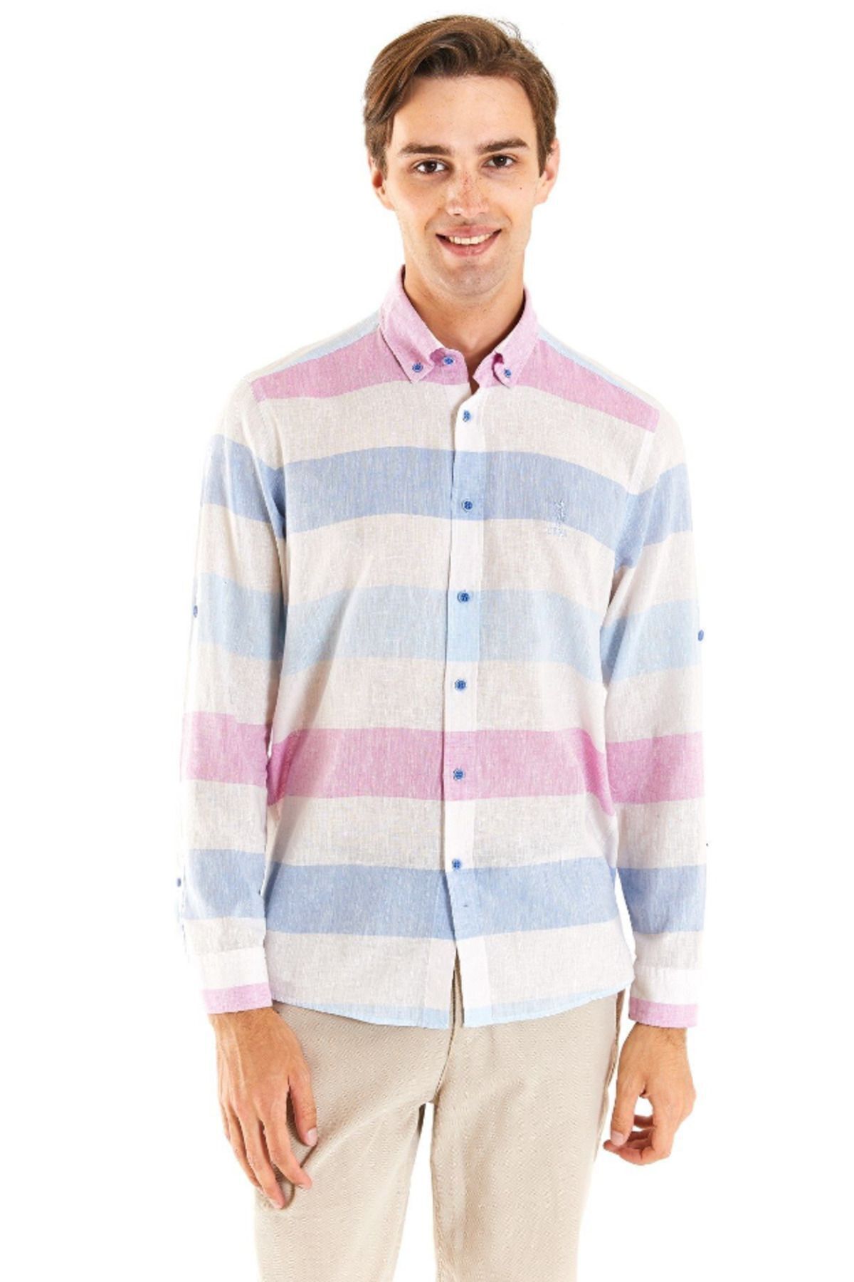 U.S. Polo Assn. Erkek Gömlek 50283667-VR032 — آبی
