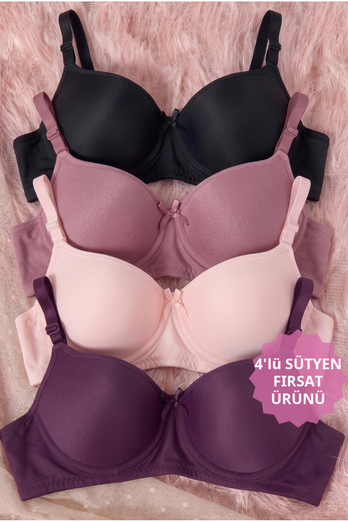 CHOCHO Kadın Telli Dolgusuz 4'lü Sütyen Takımı