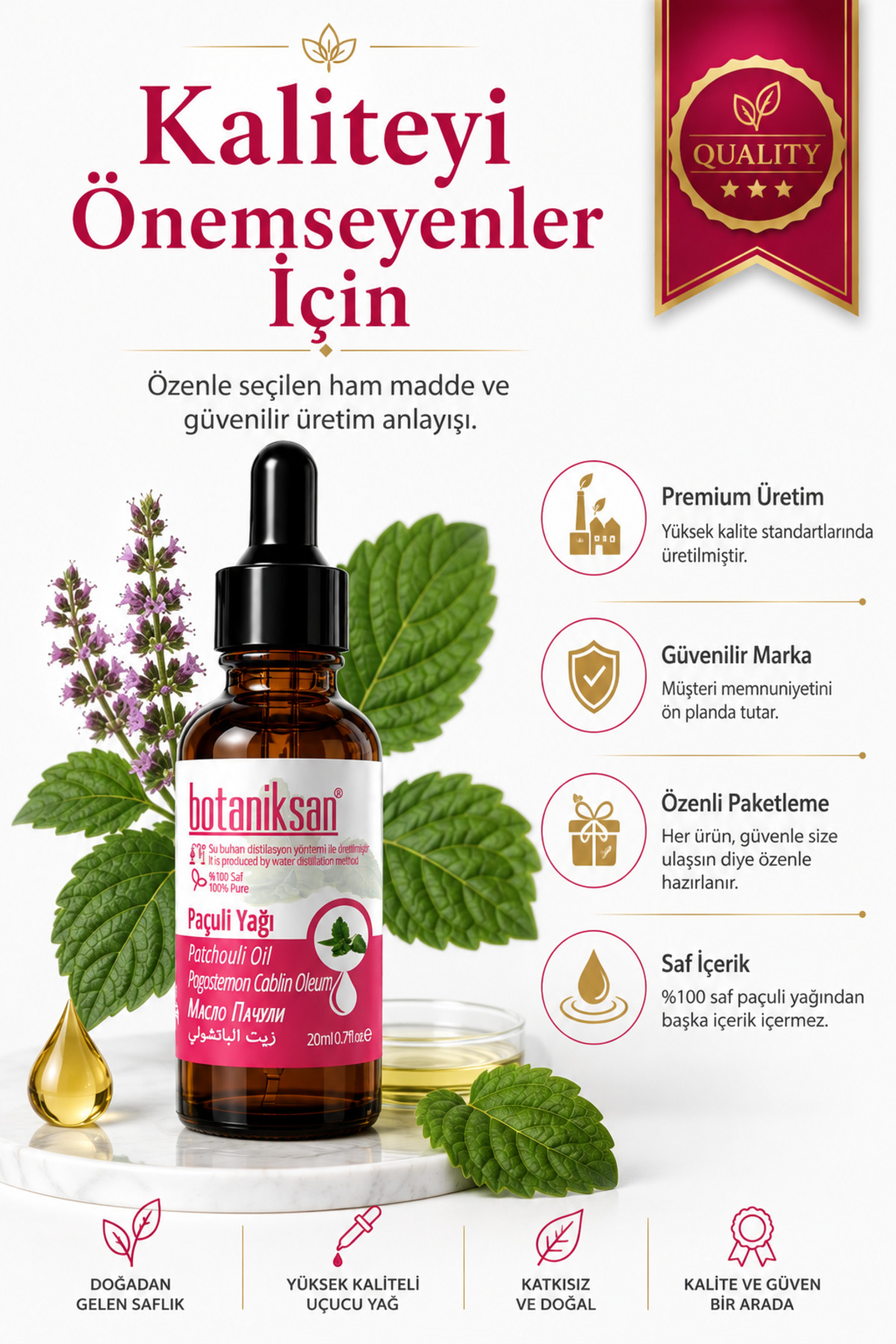 Paçuli Yağı 20 ml Distilasyon Saf Doğal Katkısız — PAÇULİ YAĞI 20ML — تصویر 6 از 8