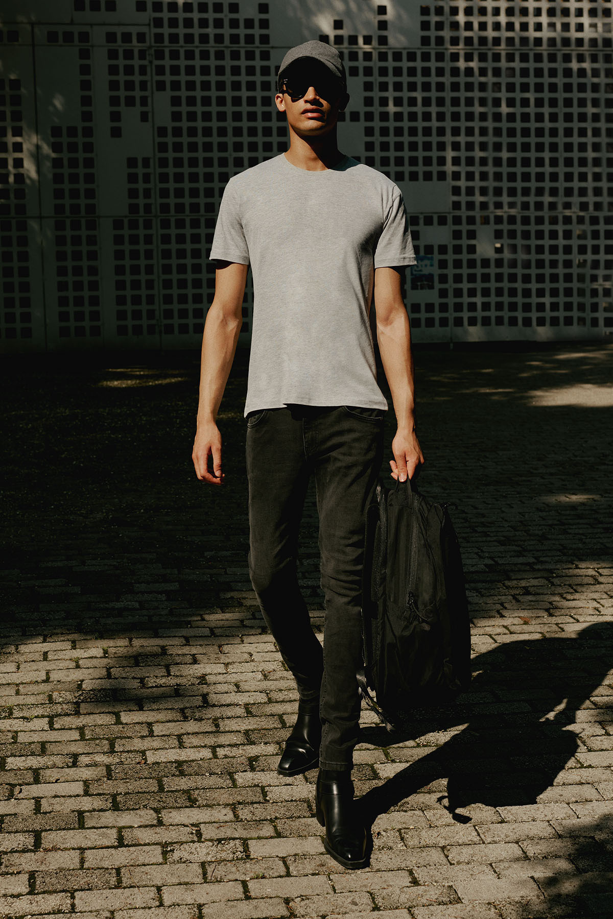 AC&Co / Altınyıldız Classics Erkek/unisex Gri Melanj Pamuklu Slim Fit Dar Kesim Bisiklet Yaka Basic Tişört görsel 7