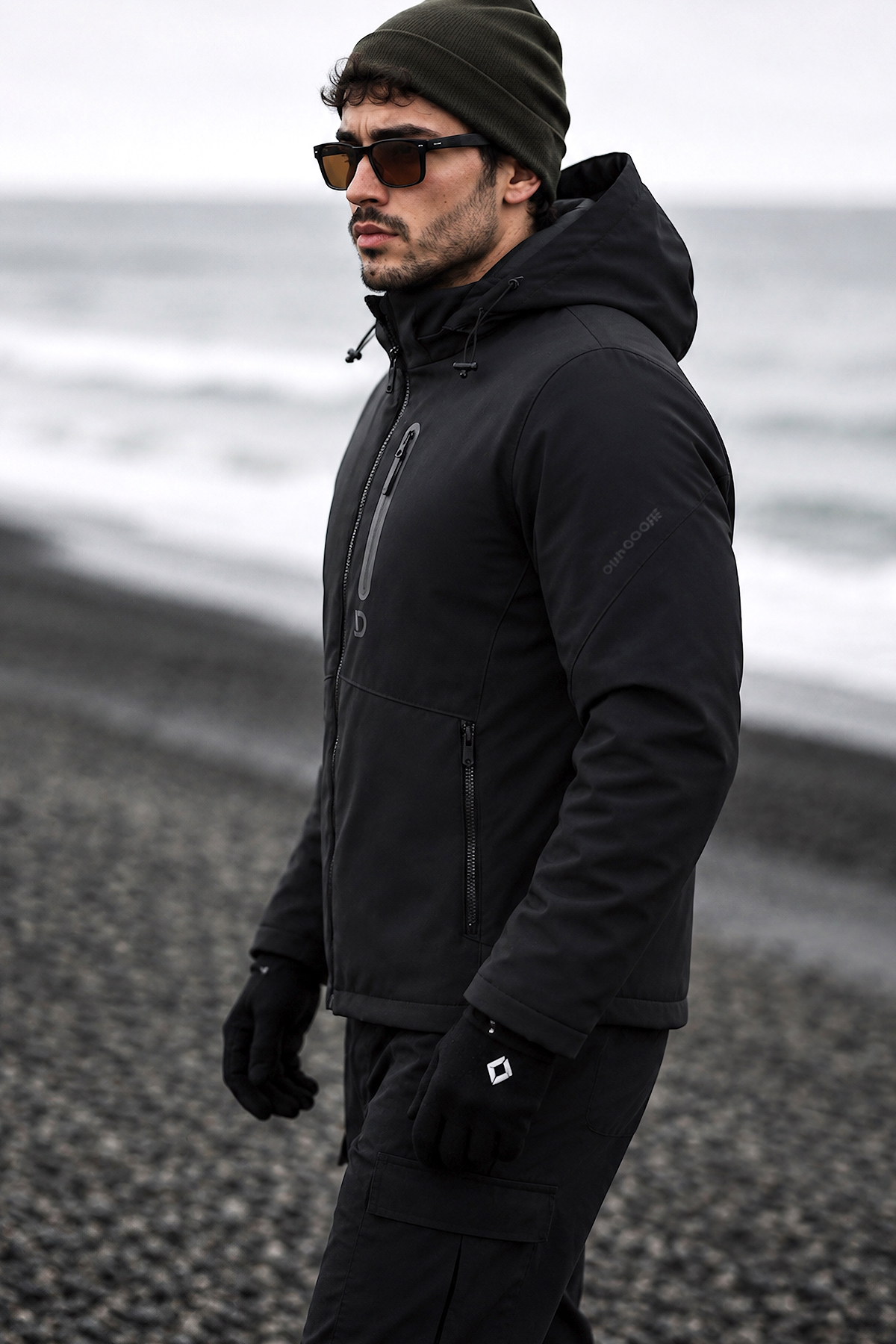 Softshell Su ve Rüzgar Geçirmez Mont — مشکی 02222 — تصویر 4 از 6