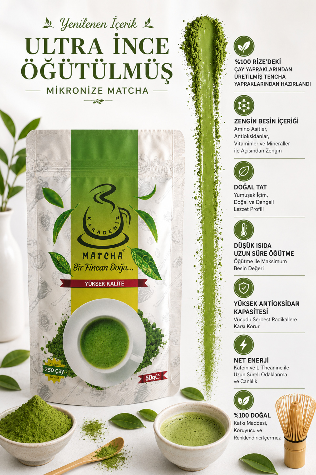 Karadeniz Matcha Saf Matcha 50 Gr (Yenilenen İçerik Ultra İnce