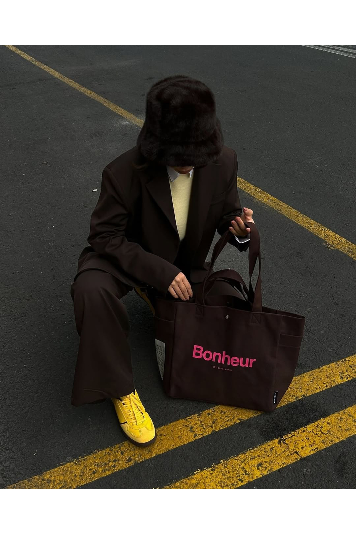 Bonheur N°4 Kanvas Çanta- Cherry Brownie görsel 6