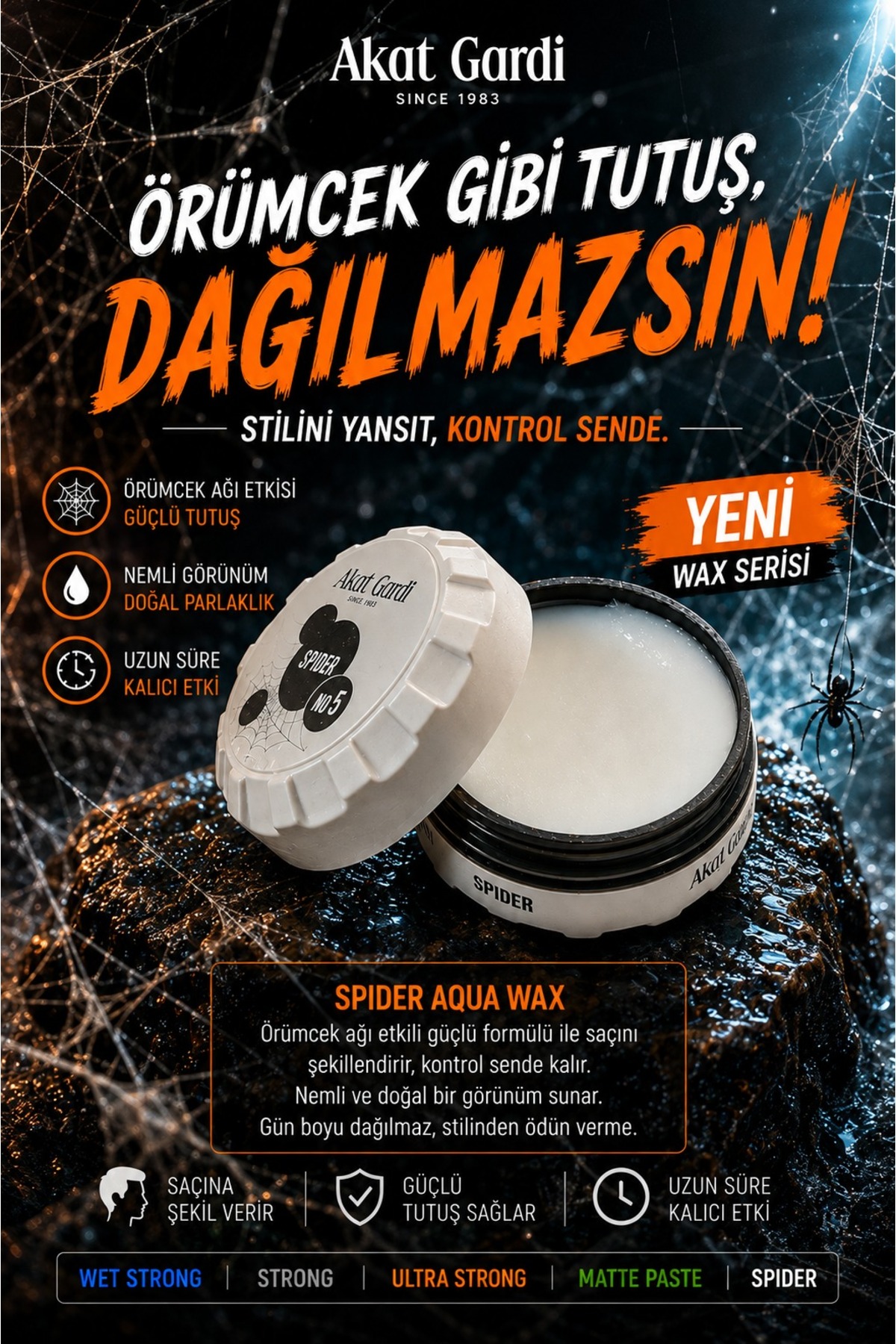 Saç Şekillendirici Wax Spider 150Ml.No:5 — AKATWAXSPİDER — تصویر 2 از 3