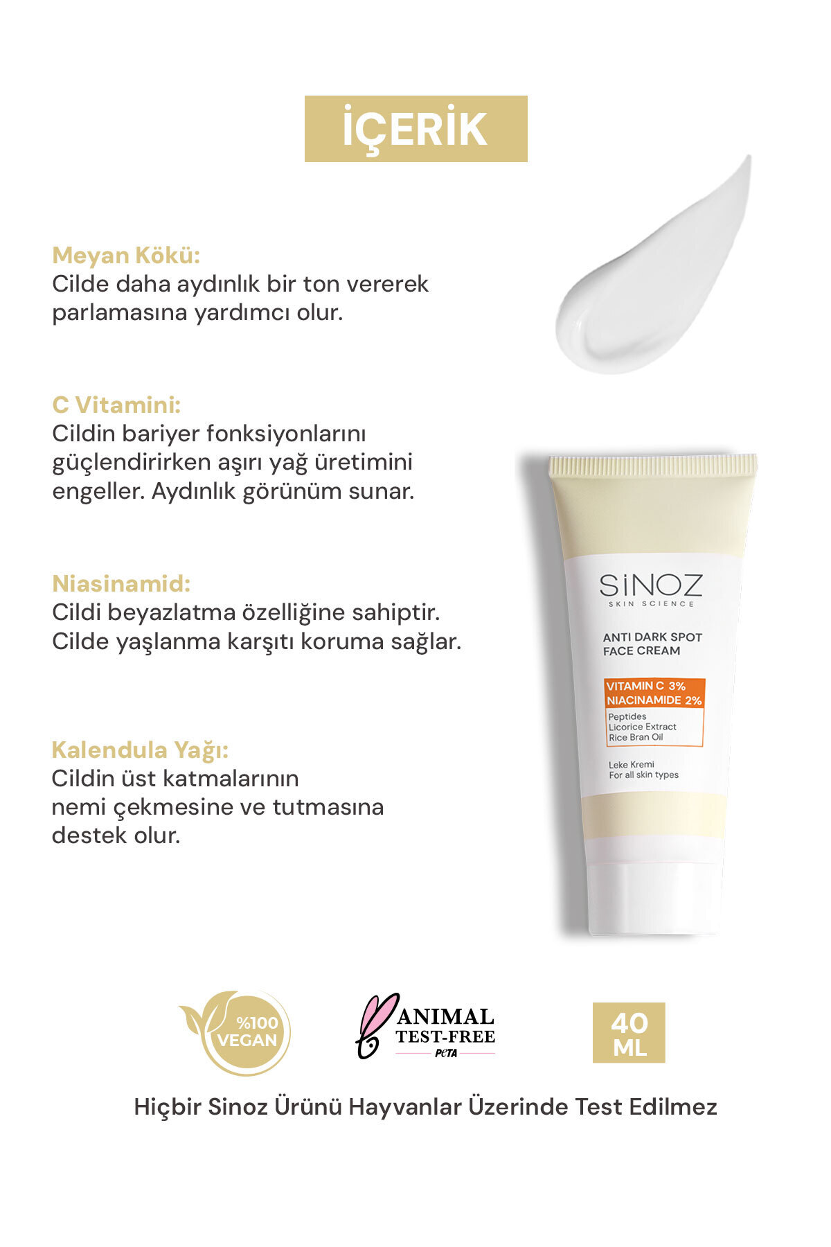 Leke Kremi (VİTAMİN C 3% NİACİNAMİDE 2%) 40 ml — تصویر 3 از 7