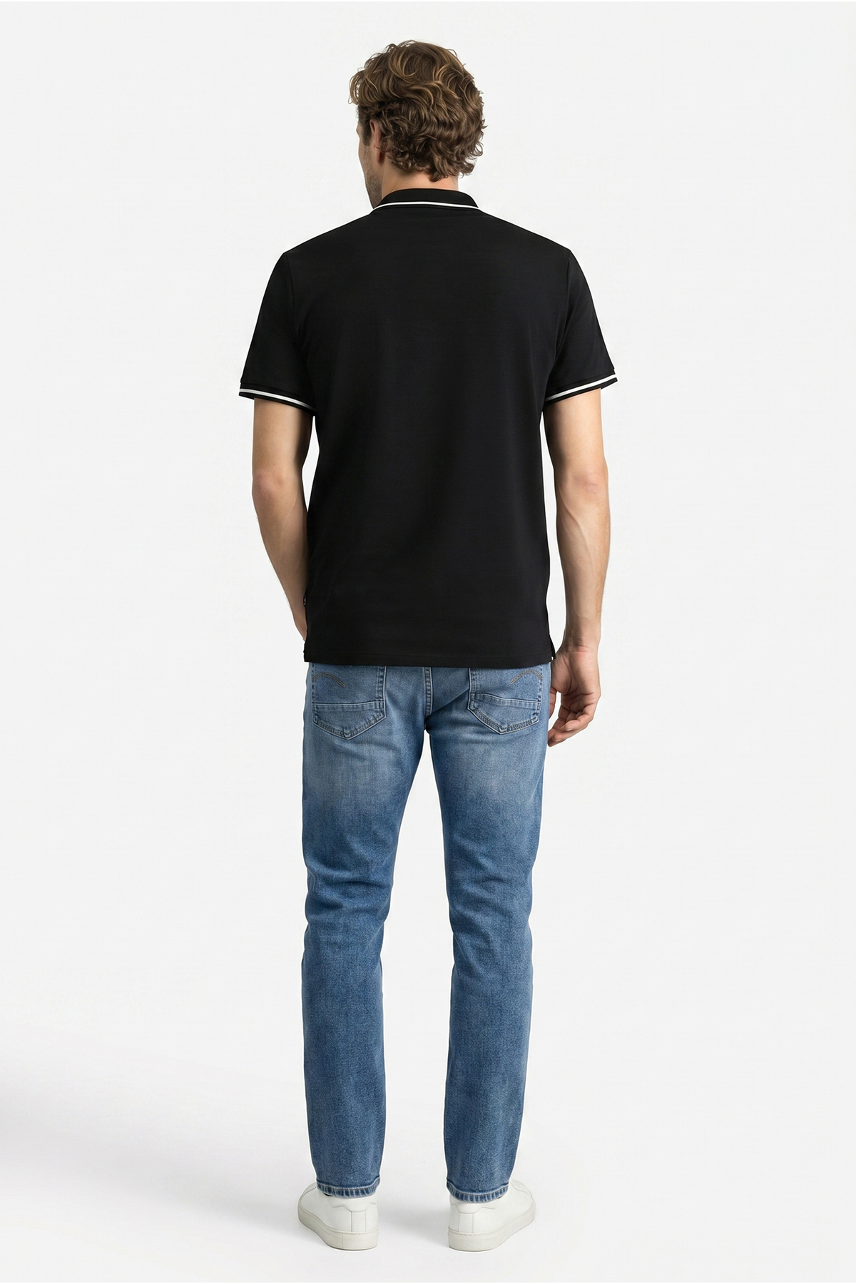 Kiğılı Polo Yaka Slim Fit Yumuşak Dokulu Pamuklu Likralı Esnek Tişört görsel 3
