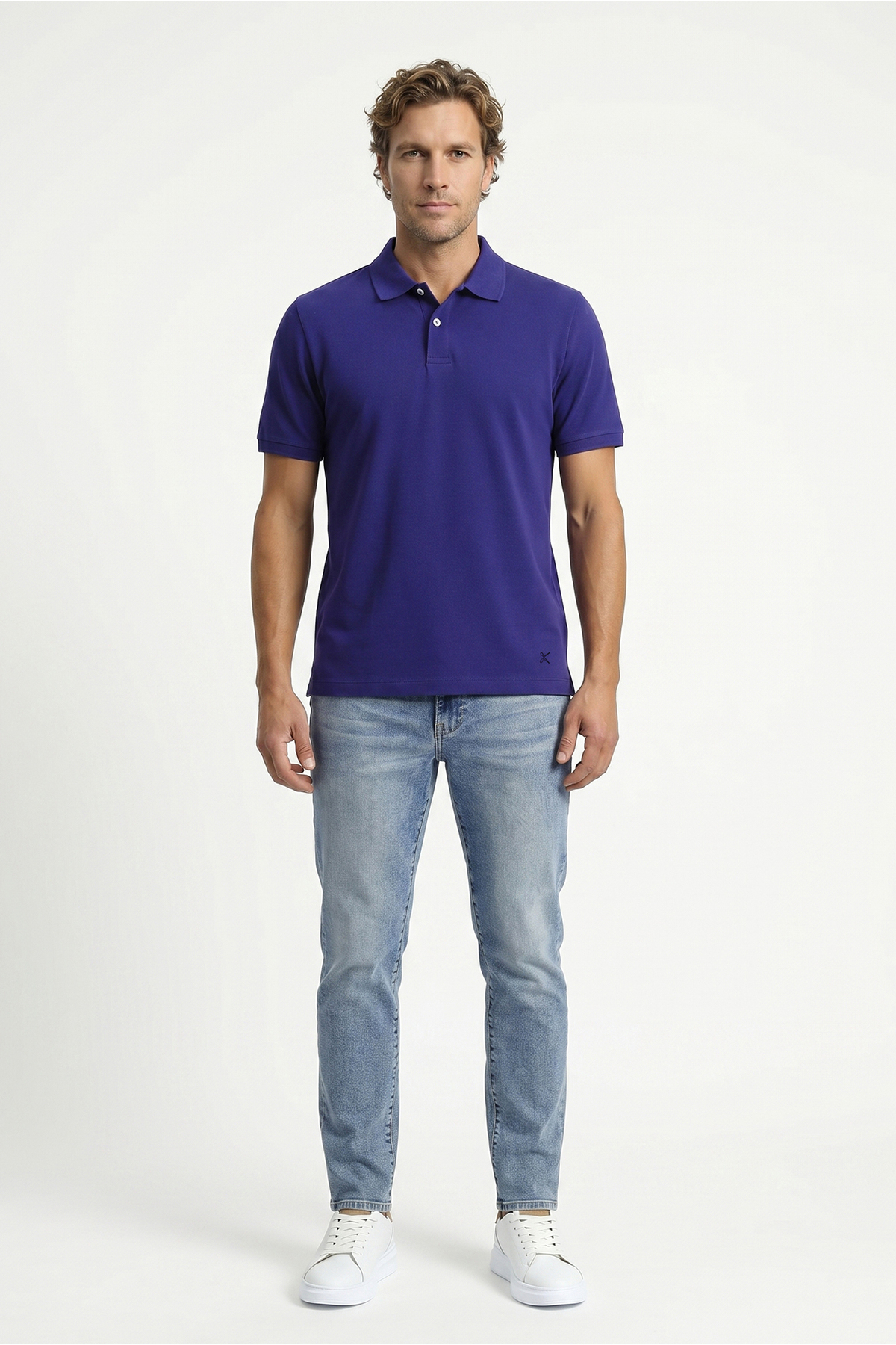 Kiğılı Polo Yaka Regular Fit Nakışlı Pamuk Tişört görsel 4
