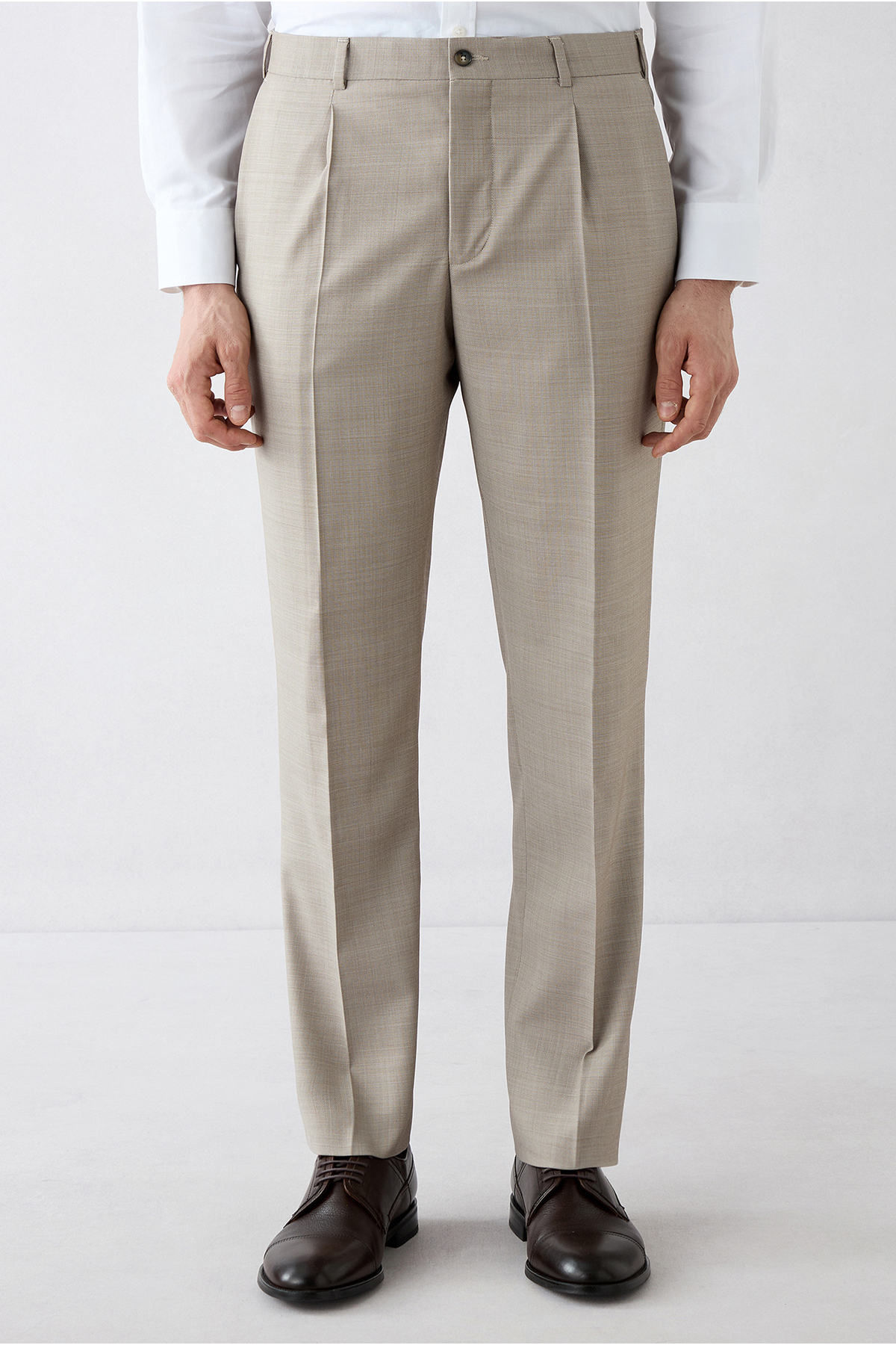 Kiğılı 7 Drop Slim Fit Dar Kesim Sivri Yaka Yünlü Kruvaze Kapama Takım Elbise görsel 4