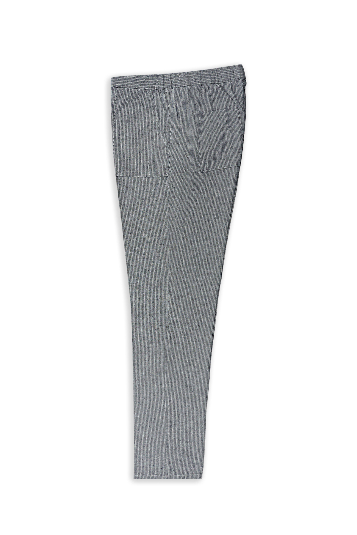 Abdullah Kiğılı Regular Fit Standart Kesim Çizgili Beli Lastikli İpli Pamuklu Keten Jogger Pantolon