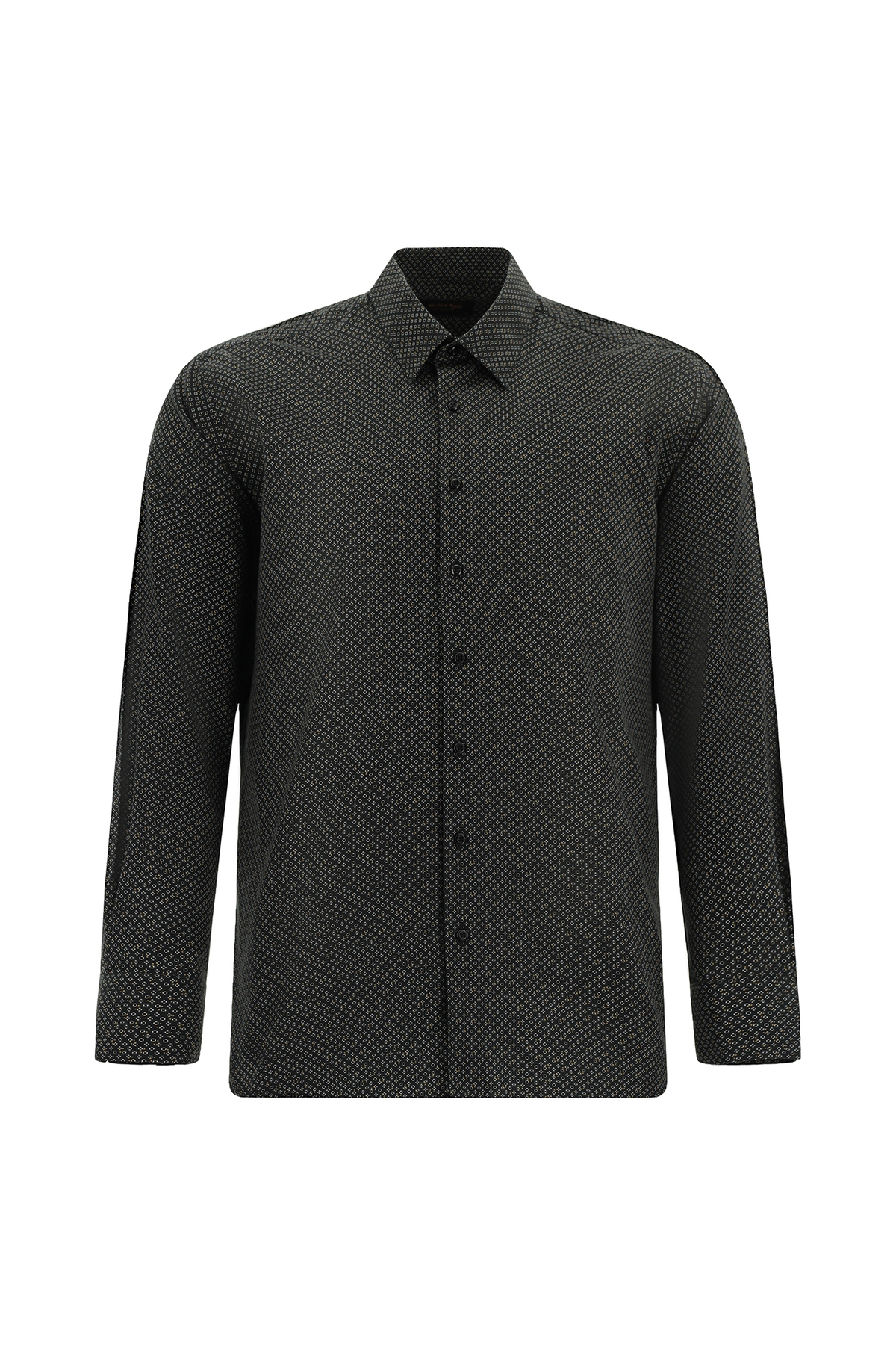 Abdullah Kiğılı Uzun Kol Slim Fit Dar Kesim Baskılı Pamuk Gömlek