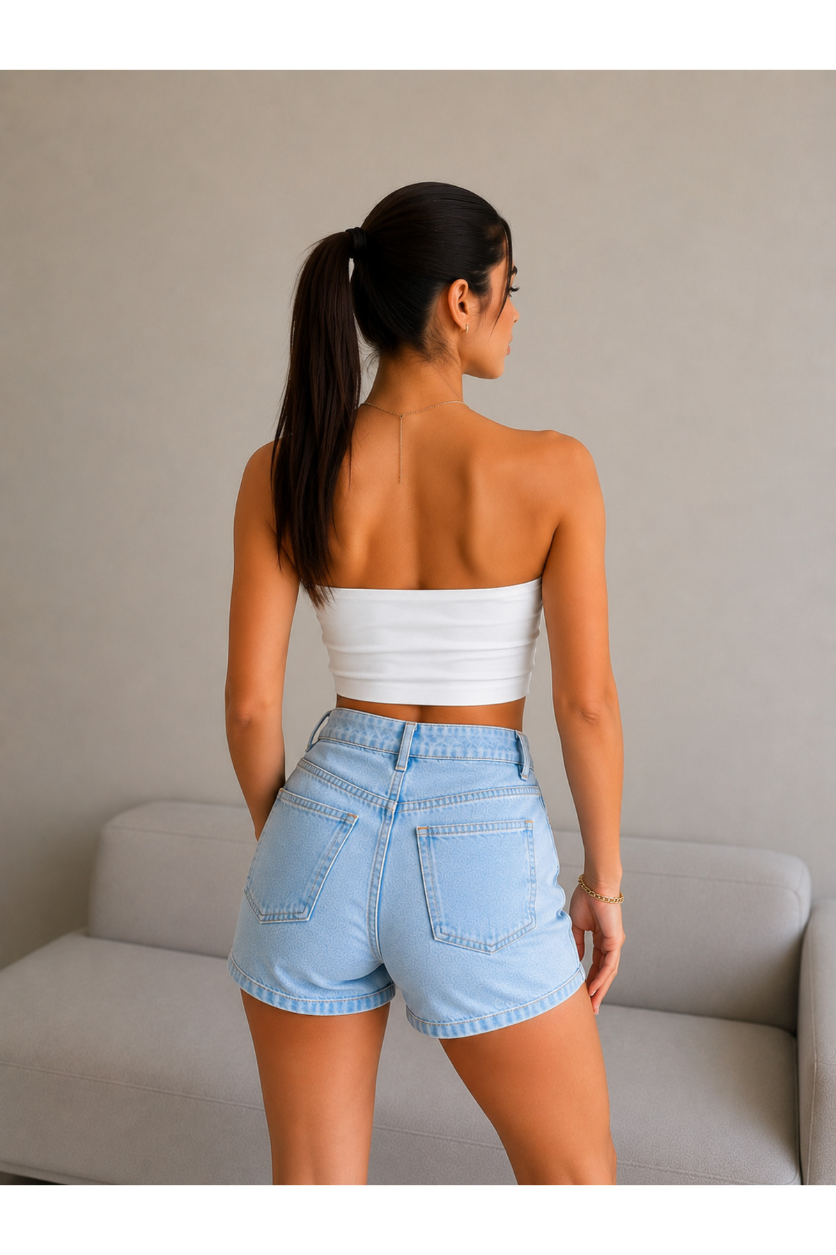 DiaSia Premium Kadın Straplez Büstiyer Crop Top Esnek Spor Gündelik Kombin görsel 4