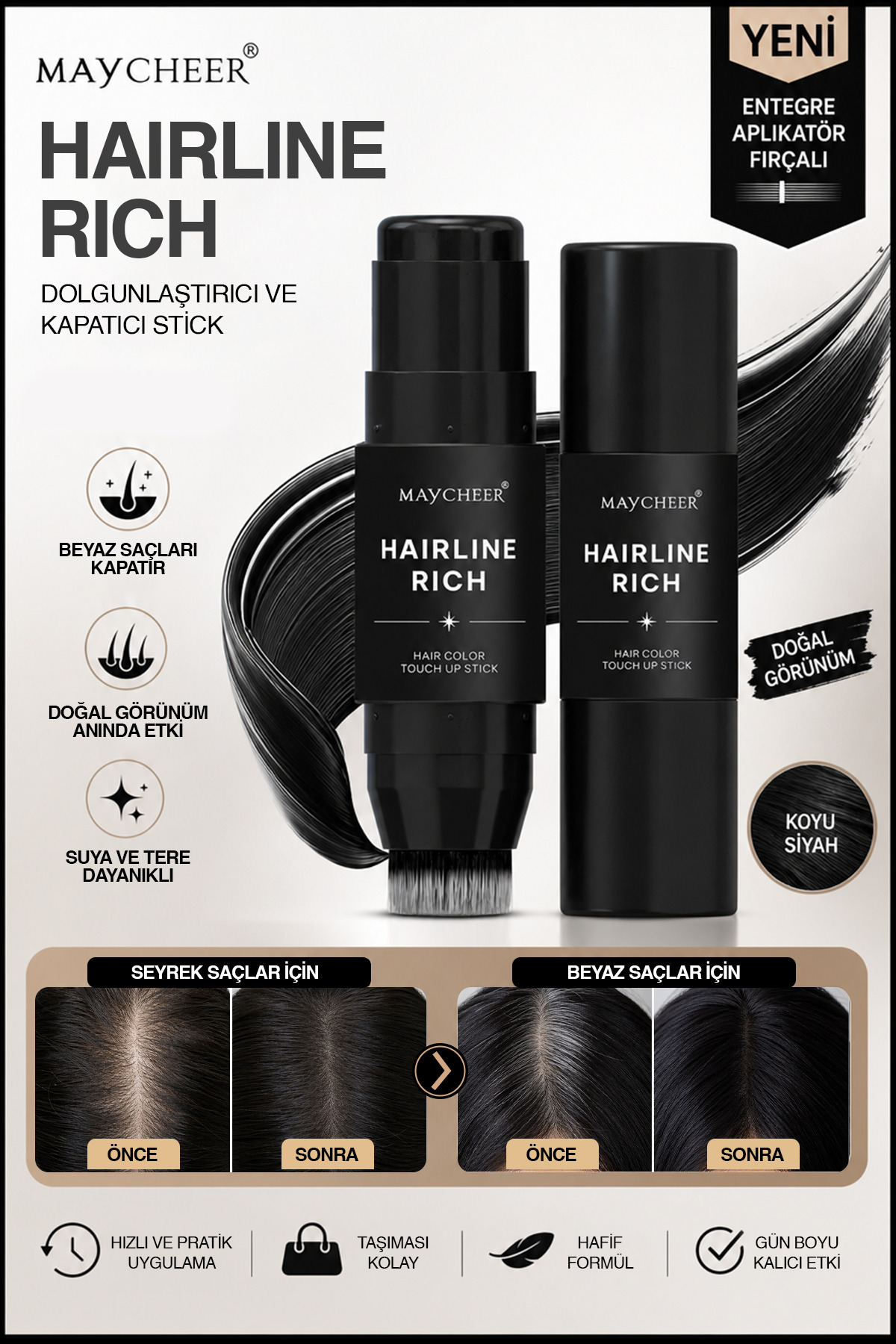 hb skin care Saç Kapatıcı Pudra (Siyah) Seyrek Saçları Kapatma-Beyazları Kapatma-Ultra Dolgun Görünüm — مشکی saç dökülmesi saç kapatıcı