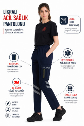 UMAY ÜNİFORMA 👉 Kadın Acil Sağlık Pantolonu ATT pantolonu Likralı Premium İt...