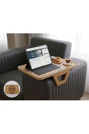 Mango Home Premium Bambu Katlanabilir Koltuk Yan Sehpası - Laptop & Kahve Tep...