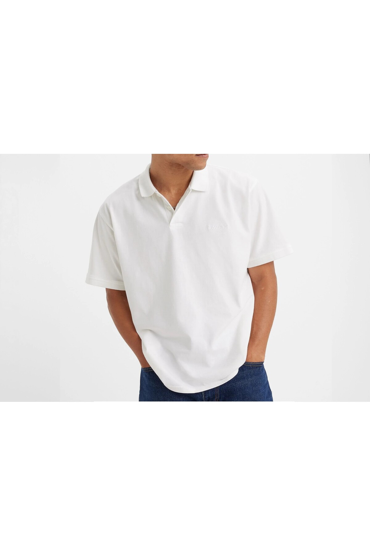 تی‌شرت یقه‌دار سفید / یقه‌دار سفید، پارچه‌ی طرح‌دار نیست لیوایز پولوشرت Levi's