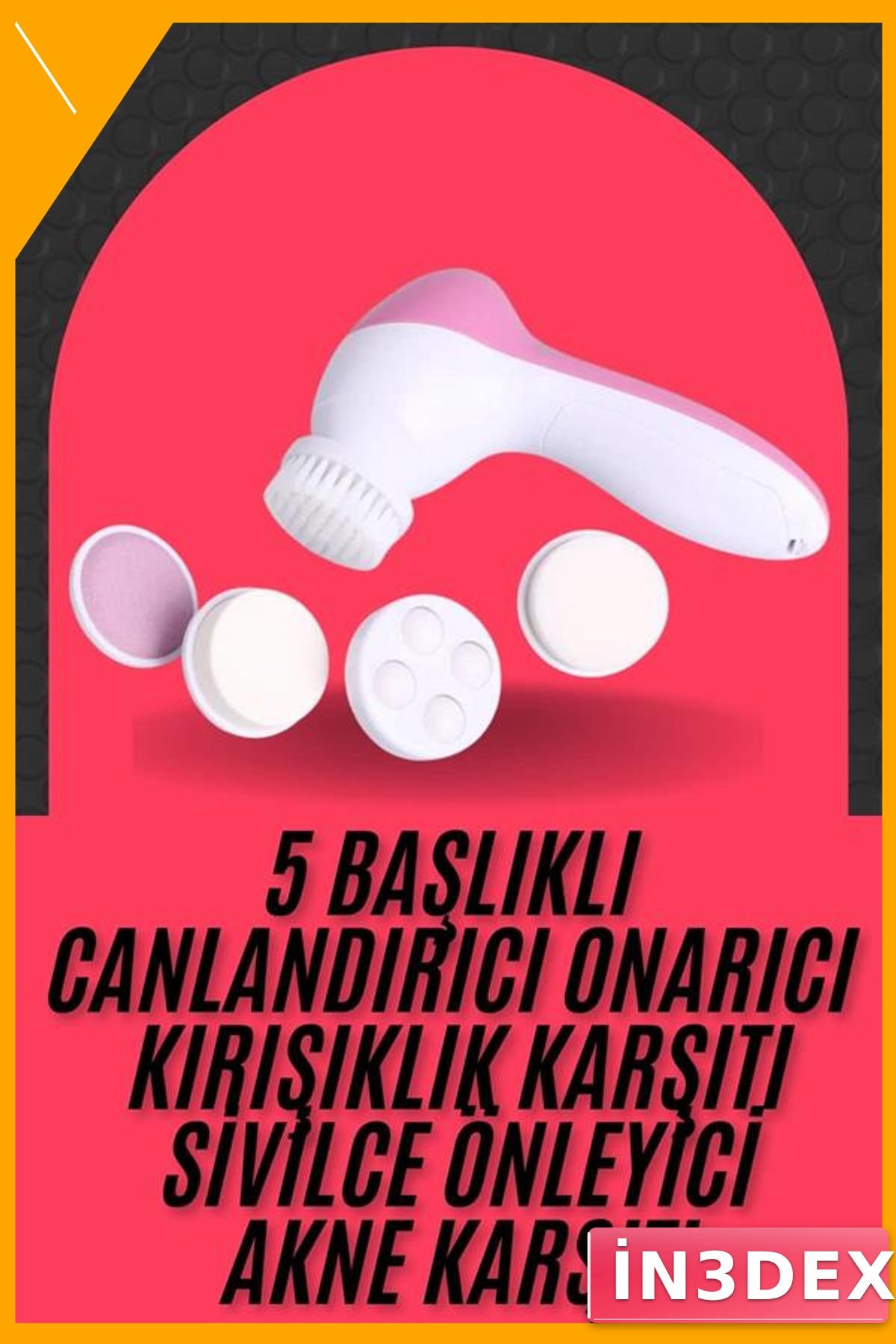 5 Başlıklı Yüz Temizleme ve Masaj Aleti Önleyici