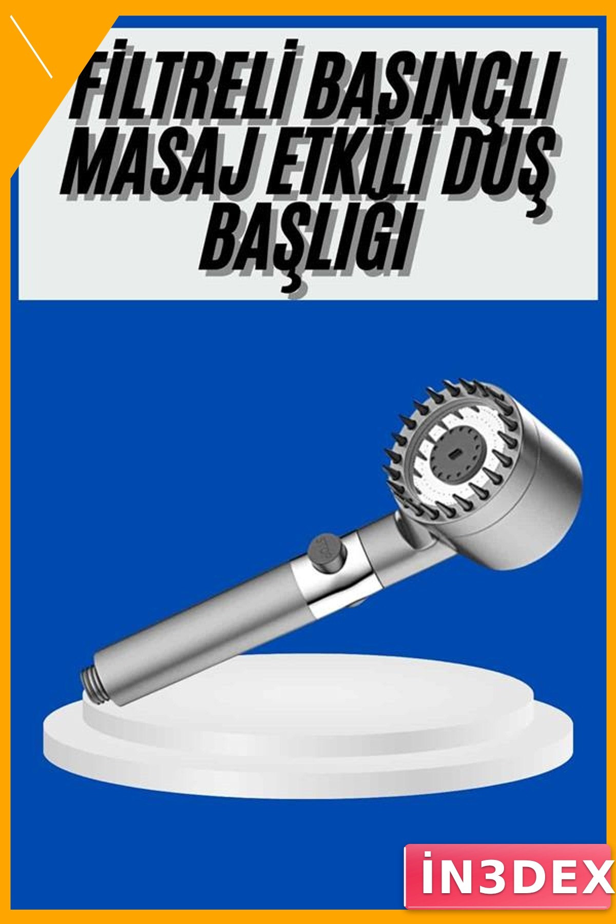Masaj Etkili Duş Başlığı Paslanmaz Çelik Su Basınçlı Ergonomik