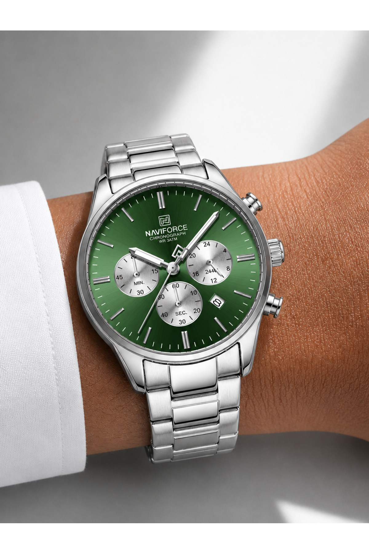 Steel Band Men Wrist Watch + Steel Bracelet