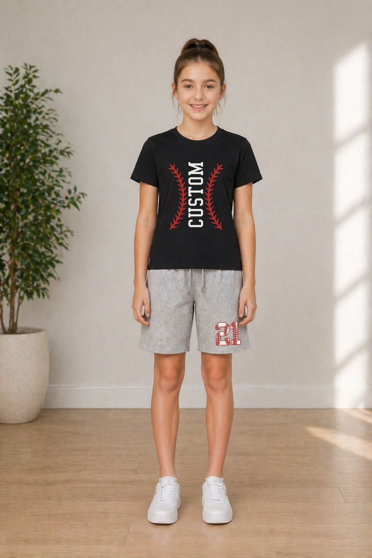 BuseKids Girls Multicolor Printed T-Shirt & Shorts Bottom-Top Set