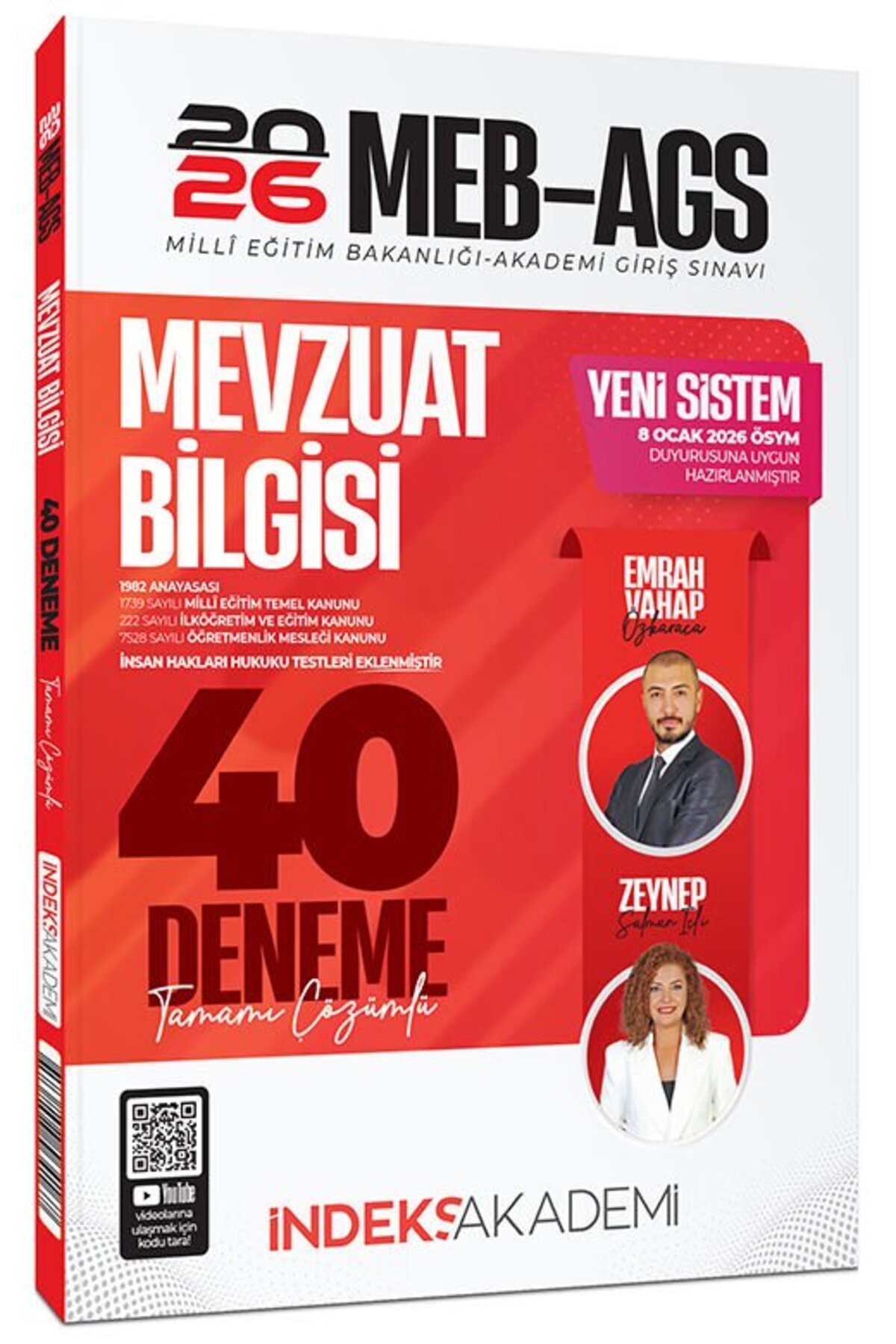 İndeks Akademi YENİ AGS - 2026 MEB-AGS Mevzuat Bilgisi 40 Deneme