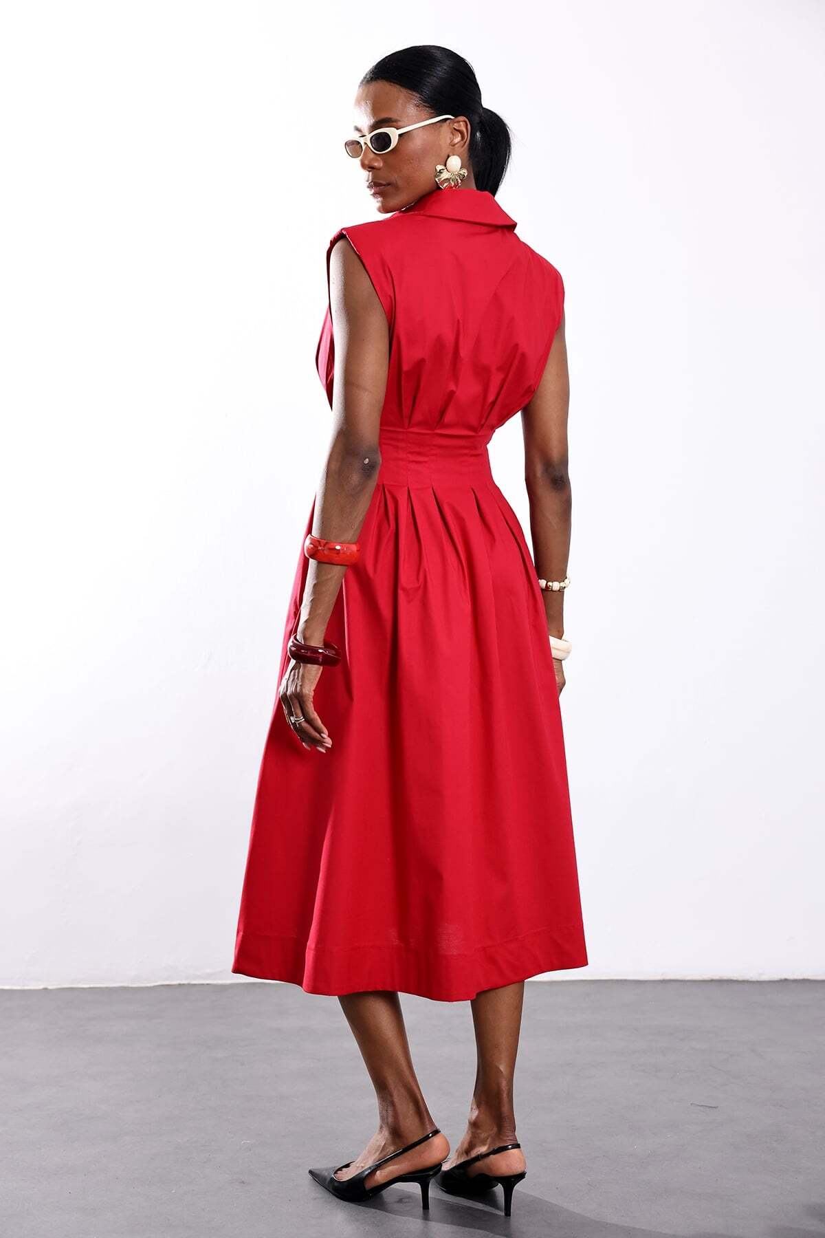 strapless open back dress Shop Red Square-Necked Bodycon Dress - for Women | OUTZIDR main image 1